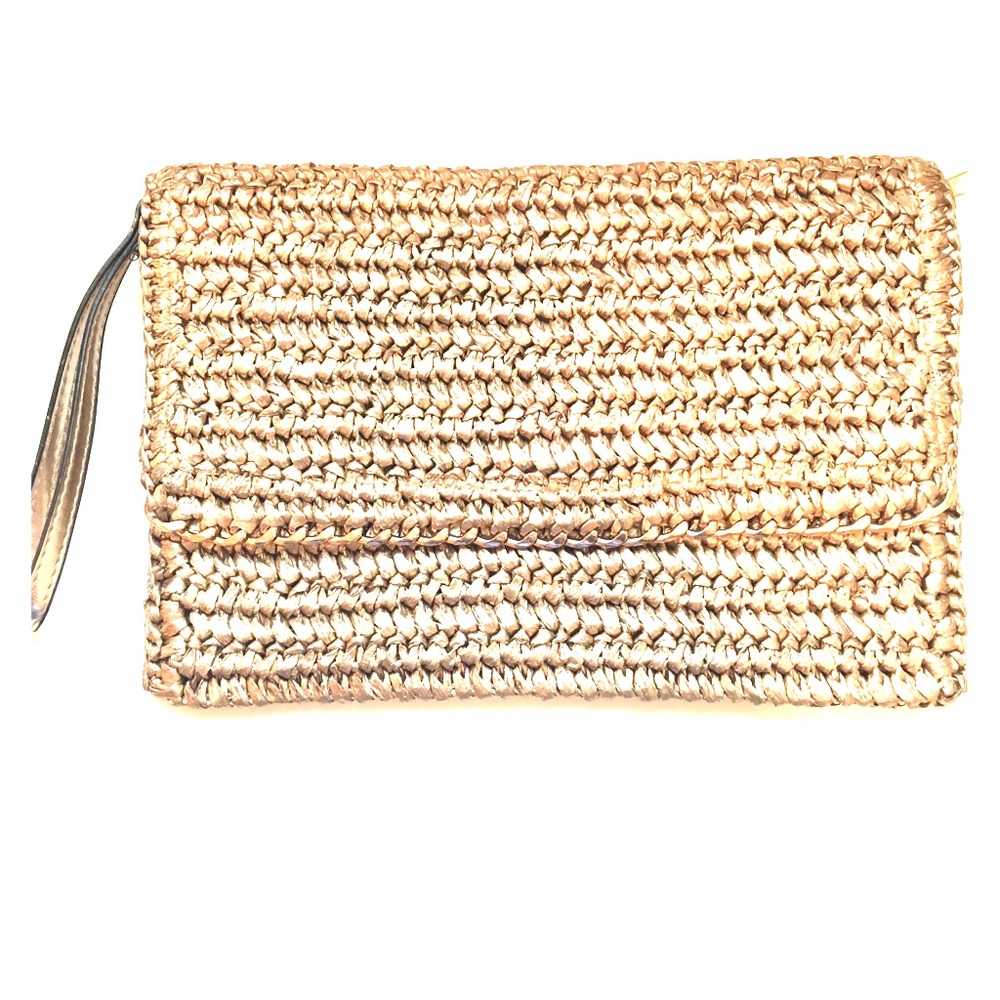 Gold Straw Clutch- H&M